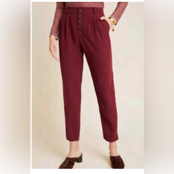 Anthropologie Sasha Button-Fly Tapered Trousers - Picture 5 of 6